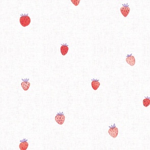 Watercolor Strawberry Polka M+M Currant Amethyst Large by Friztin ©