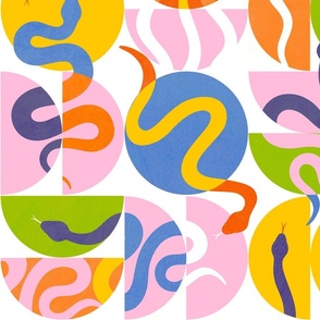 MEDIUM - Vibrant & Playful Snakes and Shapes 2
