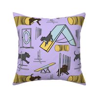 Simple dark Staffordshire Bull Terrier agility dogs - purple