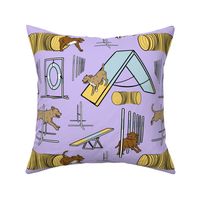 Simple red tan Staffordshire Bull Terrier agility dogs - purple