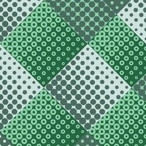 Diagonal checkers in green 