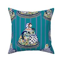 Polish Pottery Cheese Women, Teal