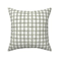 Evergreen Fog Gingham Buffalo Plaid - Small Scale - Watercolor Painted Green Grey Gray Sage