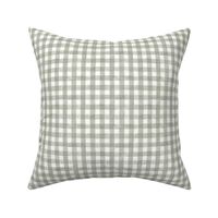 Evergreen Fog Gingham Buffalo Plaid - Ditsy Scale - Watercolor Painted Green Grey Gray Sage