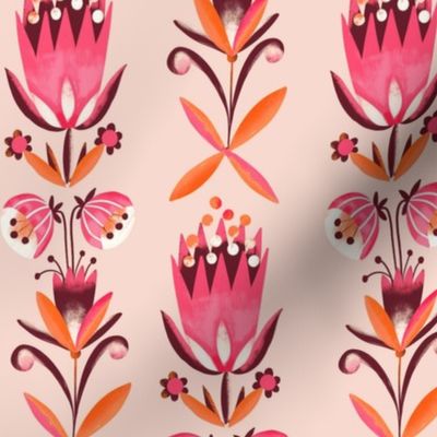 folk art tulip rows // rose