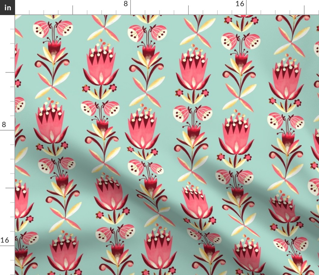 folk art tulip rows // mint