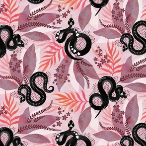 Pastel pink jungle snakes