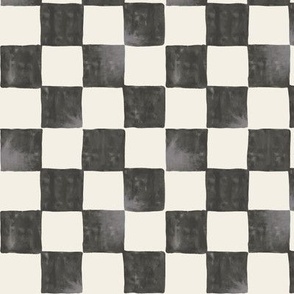 medium  watercolor texture block checker in grey black