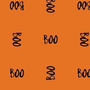 Halloween BOO word BIG orange, black 