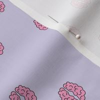 Smart is sexy - nineties style brain design for students and teachers pink on lilac purple