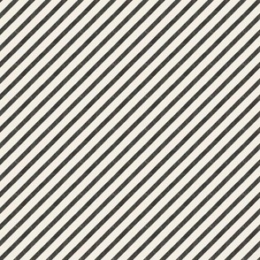 small scale simple diagonal watercolor stripe in grey black