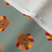 Turkey Toss - Cute Thanksgiving Turkey - sage - LAD22