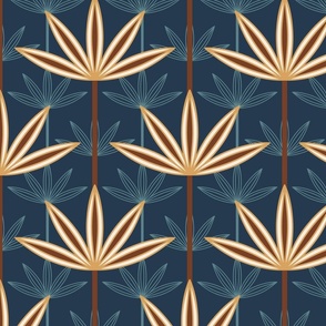 Palm Springs Damask (no texture) - navy - Small