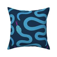 Serpentine navy turquoise XL scale by Pippa Shaw