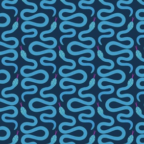 Serpentine navy turquoise medium scale by Pippa Shaw