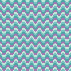 disco wave vintage retro swirl small scale purple by Pippa Shaw