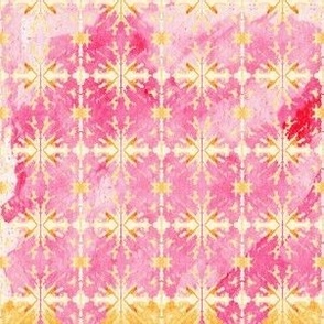 Pink and Yellow Mirrored Watercolor, Large Scale