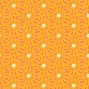 Lemonade Sun Dots on Orange Background