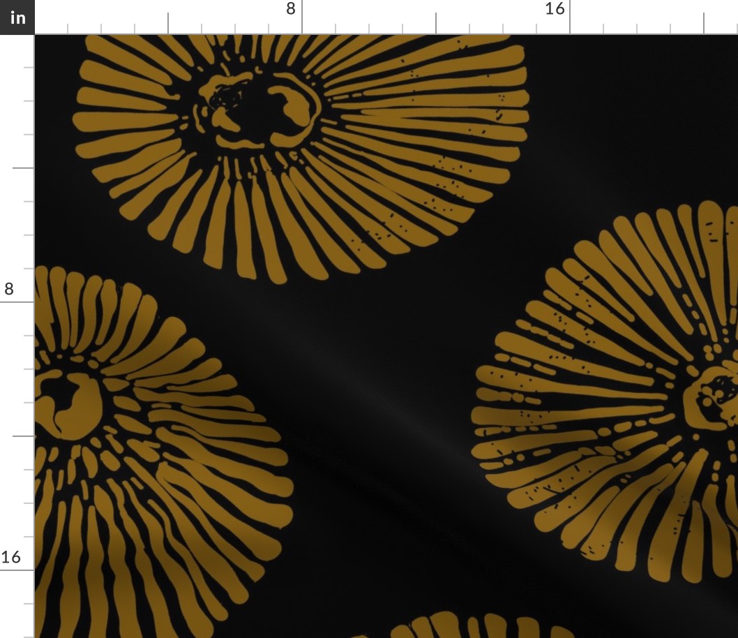 Large Opihi print gold on black