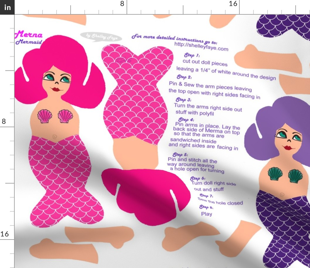 Two Merna the Mermaids in Pink and Purple