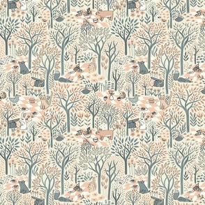 Picnic in the Woods (pink and blue) (small)