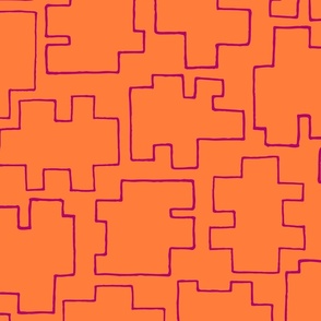 nmt Geo Puzzle Fall-orange-fuchsia