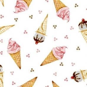 Watercolor Ice Cream Cones