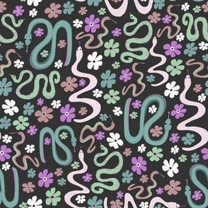 Cute Snakes - Green Purple