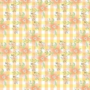 Yellow and Pink Floral Checks