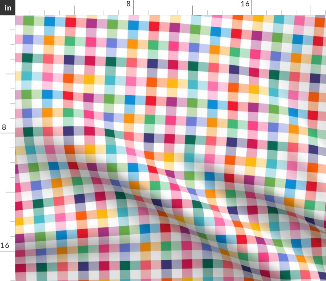 Gingham Check Rainbow small