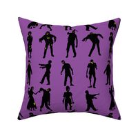 zombie walk 12 inch repeat , black on purple