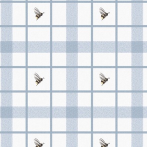 Bumble Bee Cottage Core Home Gingham on periwinkle, Modern cottage, home decor,  checks, stripes, plaid