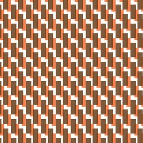 Deco Checks - White Orange Brown