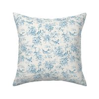 Bird Toile Original French Blue on Bone