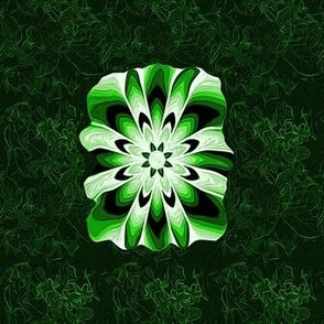 monochromatic floral patch - green