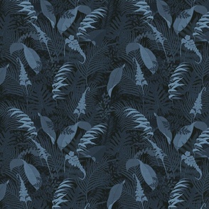 Forest Fern Blue Monochrome Medium