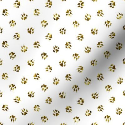 Gold confetti Trotting paw prints