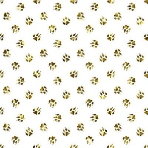 Gold confetti Trotting paw prints