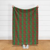 Holiday red green swirl Trotting paw prints