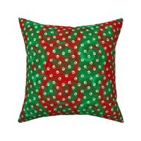 Holiday red green swirl Trotting paw prints