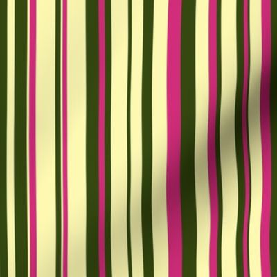 Jungle Happiness Stripes-Canary_ Forest and Fuschia