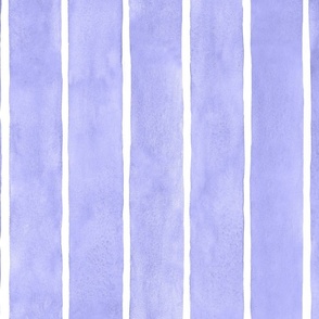 Periwinkle Very Peri Broad Vertical Stripes - Large Scale - Watercolor Textured Lavender 6667AB