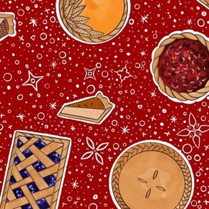 Christmas Pies on Red | Large scale