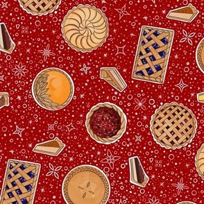 Christmas Pies on Red | Medium scale