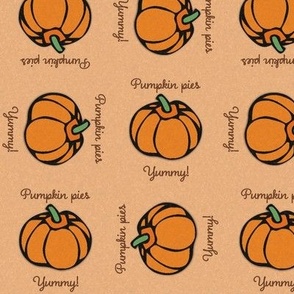 Pumpkins with lettering for pumpkin pie   tossed
