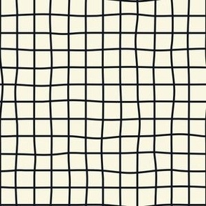 Whimsical Graphite (near black) Grid Lines on pastel yellow