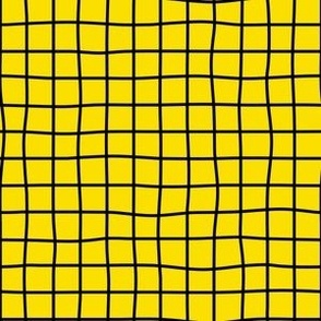 Whimsical Black Grid Lines on deep yellow