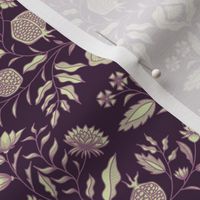 Victorian Botanicals on Dark Magenta | Small scale