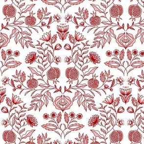 Victorian Botanicals Red on White| Small scale
