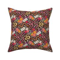 Slithering Serpents in Seventies Style Chintz - small 